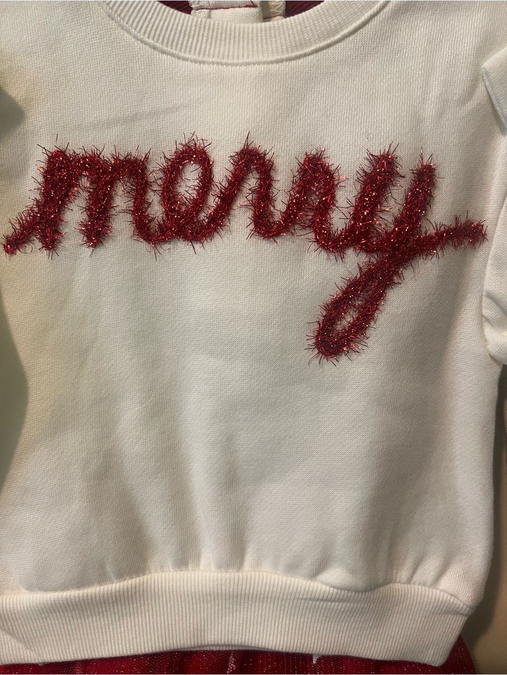 Cynthia Rowley White Sweatshirt & Red Tulle Skirt Set - Picture 2 of 5